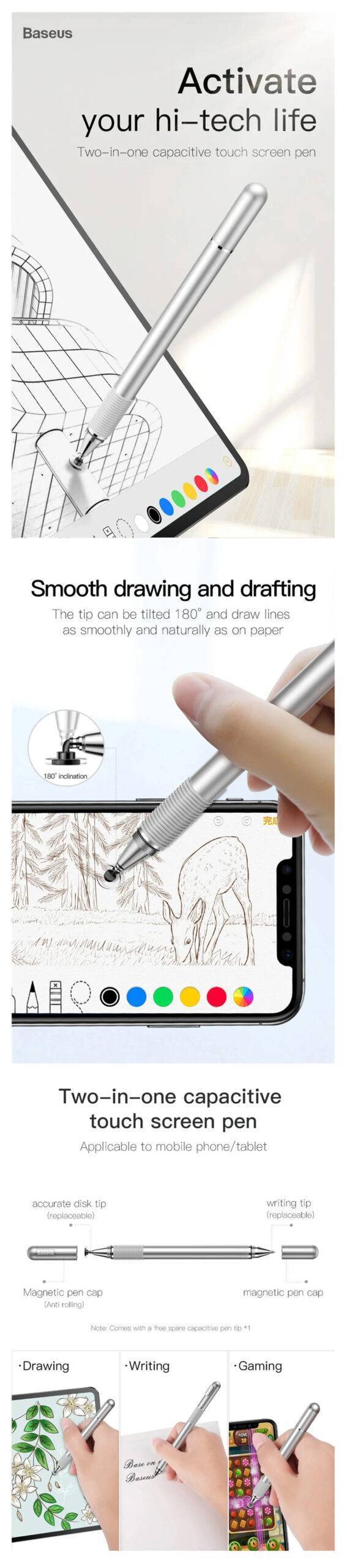 Baseus 2 in 1 Touch Screen Capacitive Stylus Pen d1
