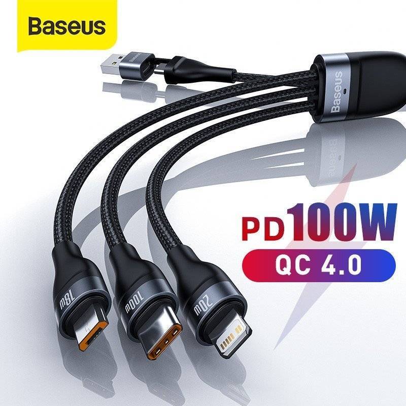 Baseus Flash Series Two-for-three Fast Charging Data Cable 100W