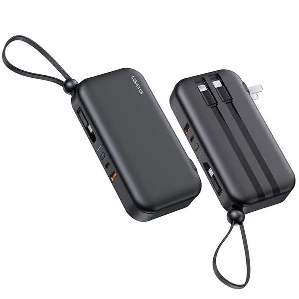 Usams Us Cd172 Pb63 3in1 Quick Charge Wall Charger Power Bank With Cables Eu Plug 10000mah Marts Bd - Portable Wall Charger Power Bank