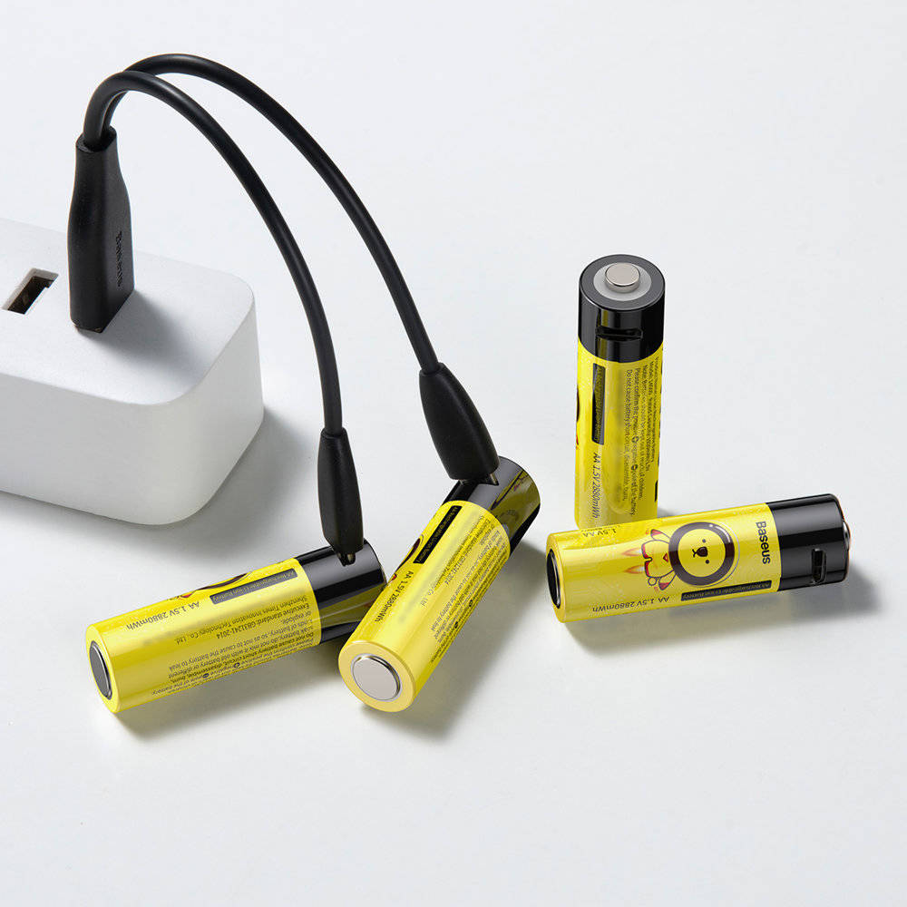 Baseus AA Rechargeable Li-ion Battery 1900mAh Built-in Micro USB Charging Port
