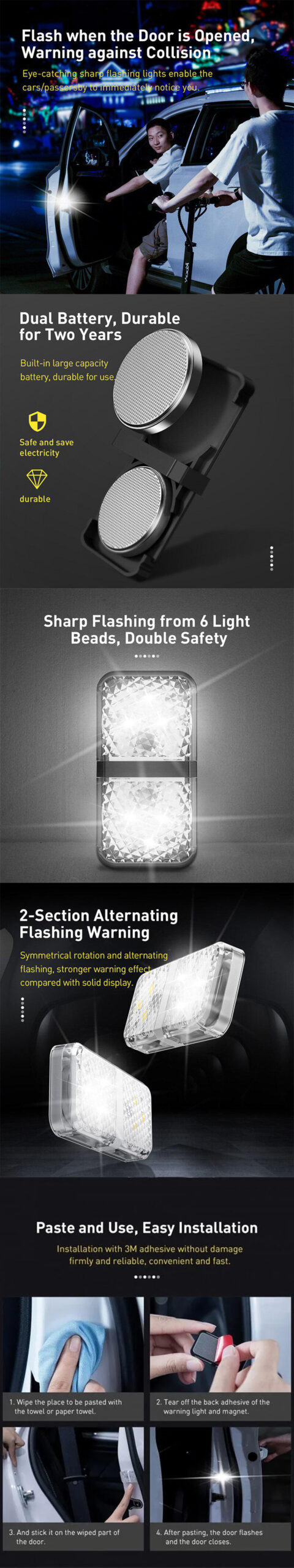 Baseus Car Door Open Warning LED Light