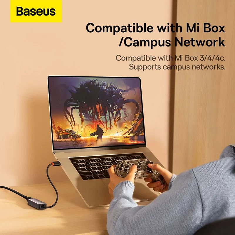Baseus Hub Lite Series Ethernet Adapter Type-C to RJ45 LAN Port 100Mbps Aluminum Alloy