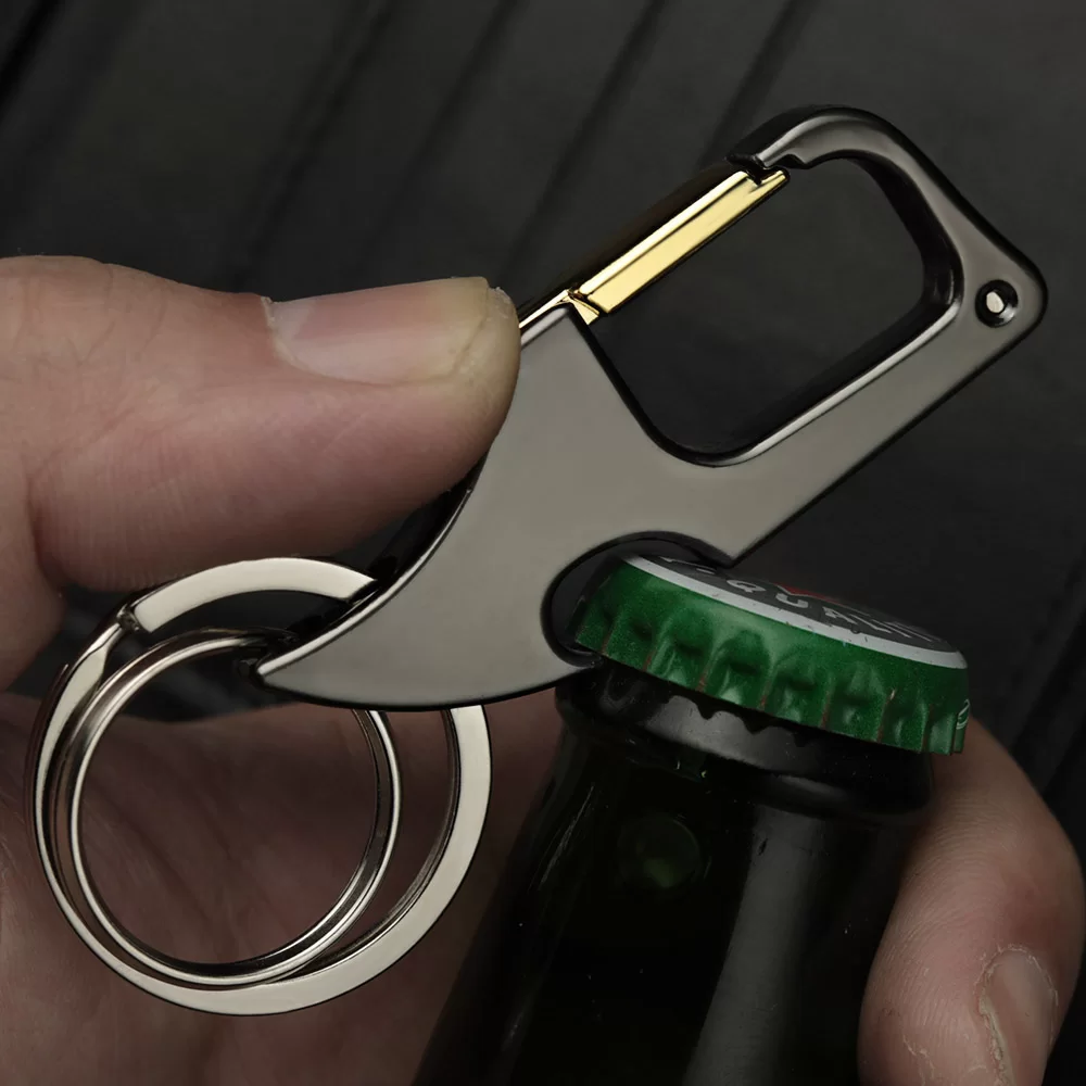 Mini Foldable Multi-Functional Bottle Opener Knife Keychain Ring