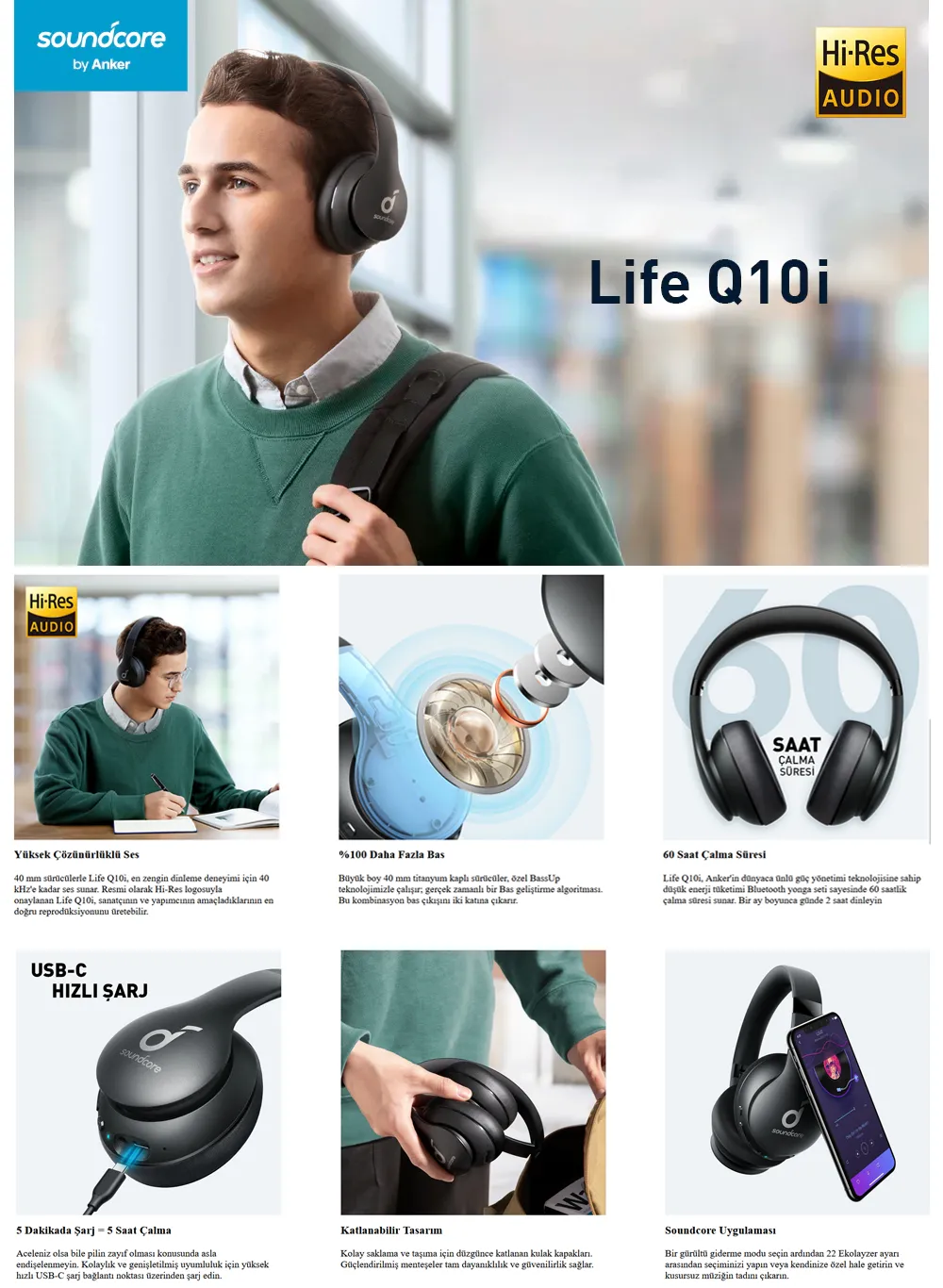 Anker Soundcore Life Q10i Wireless Headphones