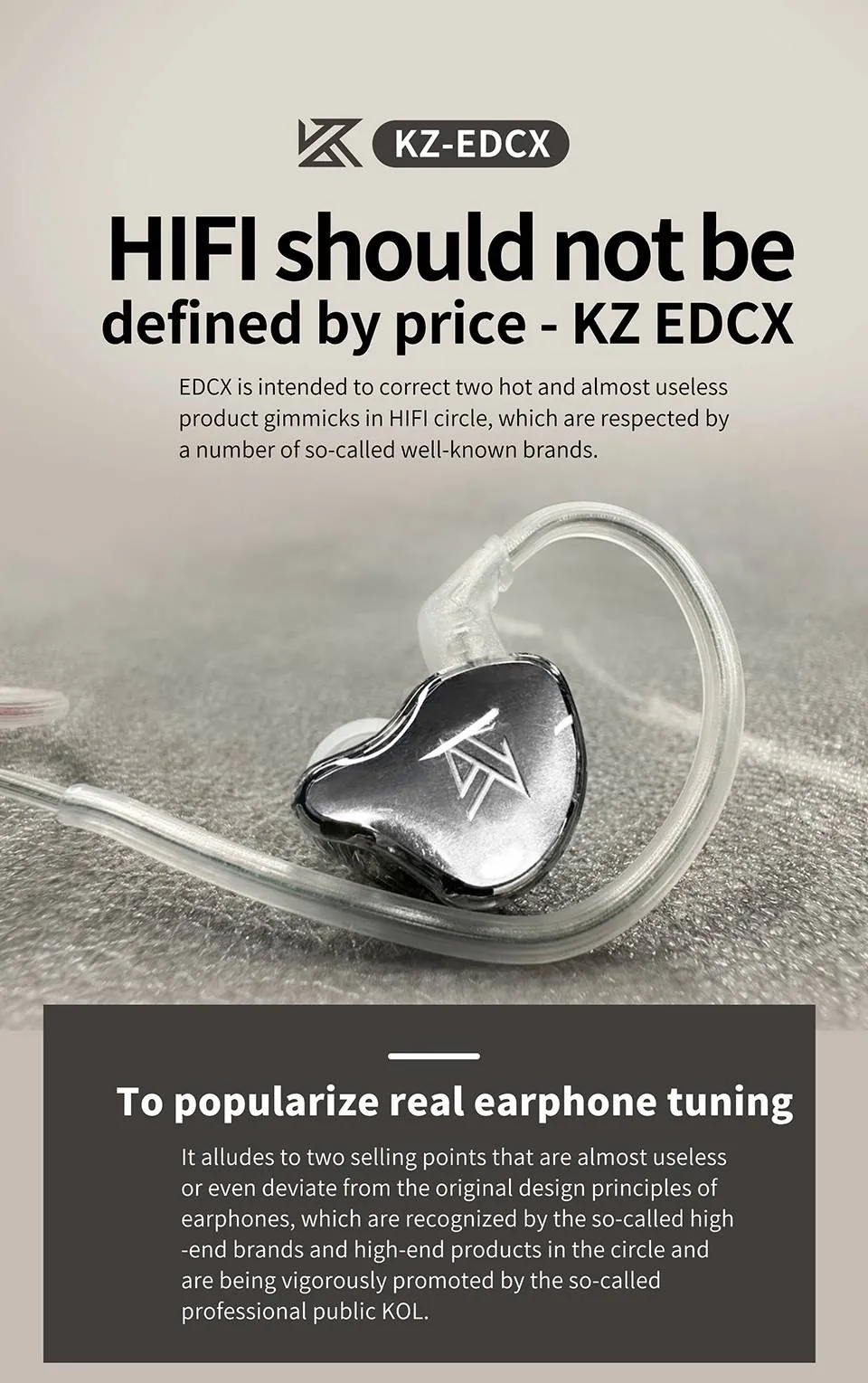 KZ EDCX 10mm Dynamic Driver Earphones