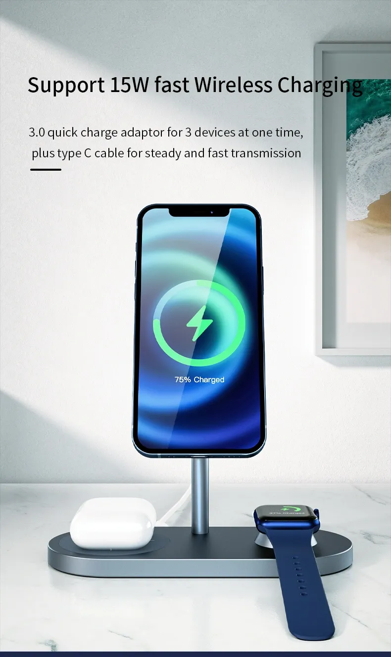 WiWU Power Air X23 Wireless Charger 3 in 1