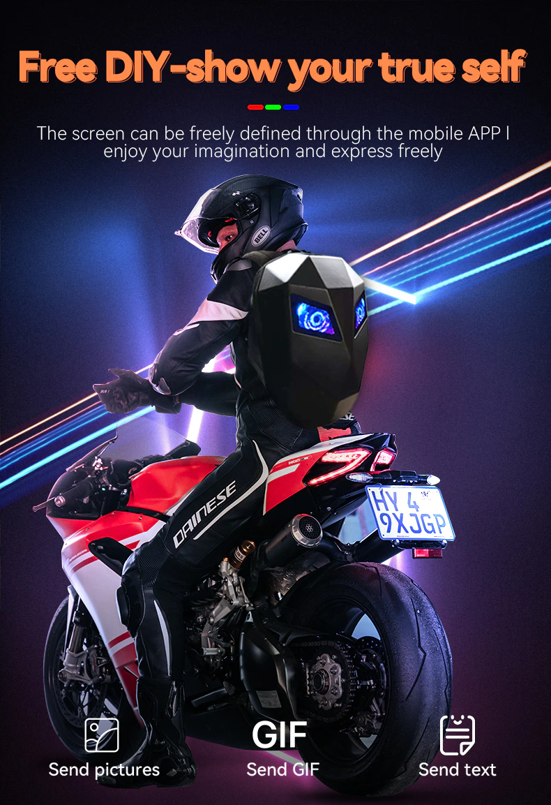 Crelander LED Knight Motorcycle Riding Backpack