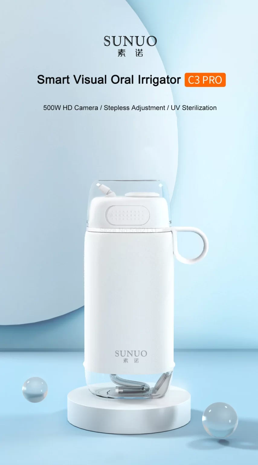 SUNUO C3 Pro 500W Smart Visual Teeth Water Flosser