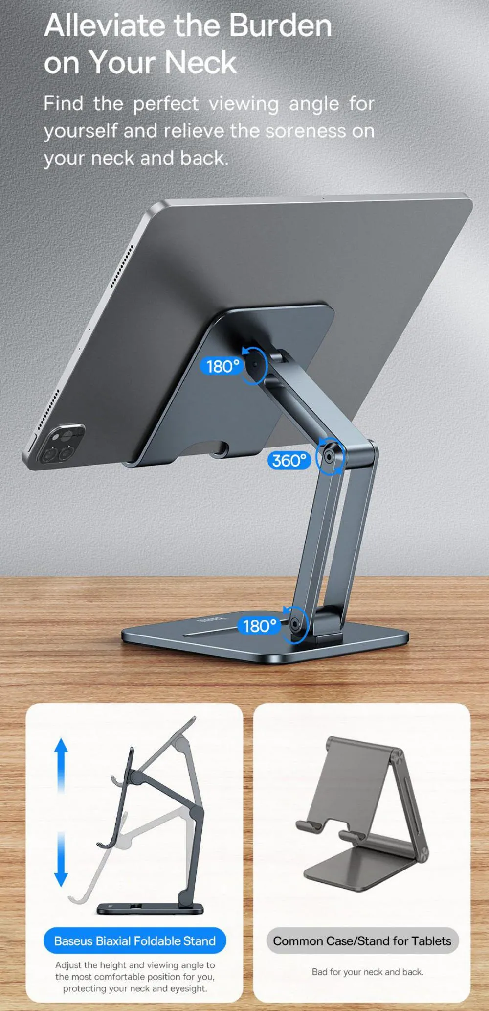 Baseus Desktop Biaxial Foldable Metal Stand for Phones