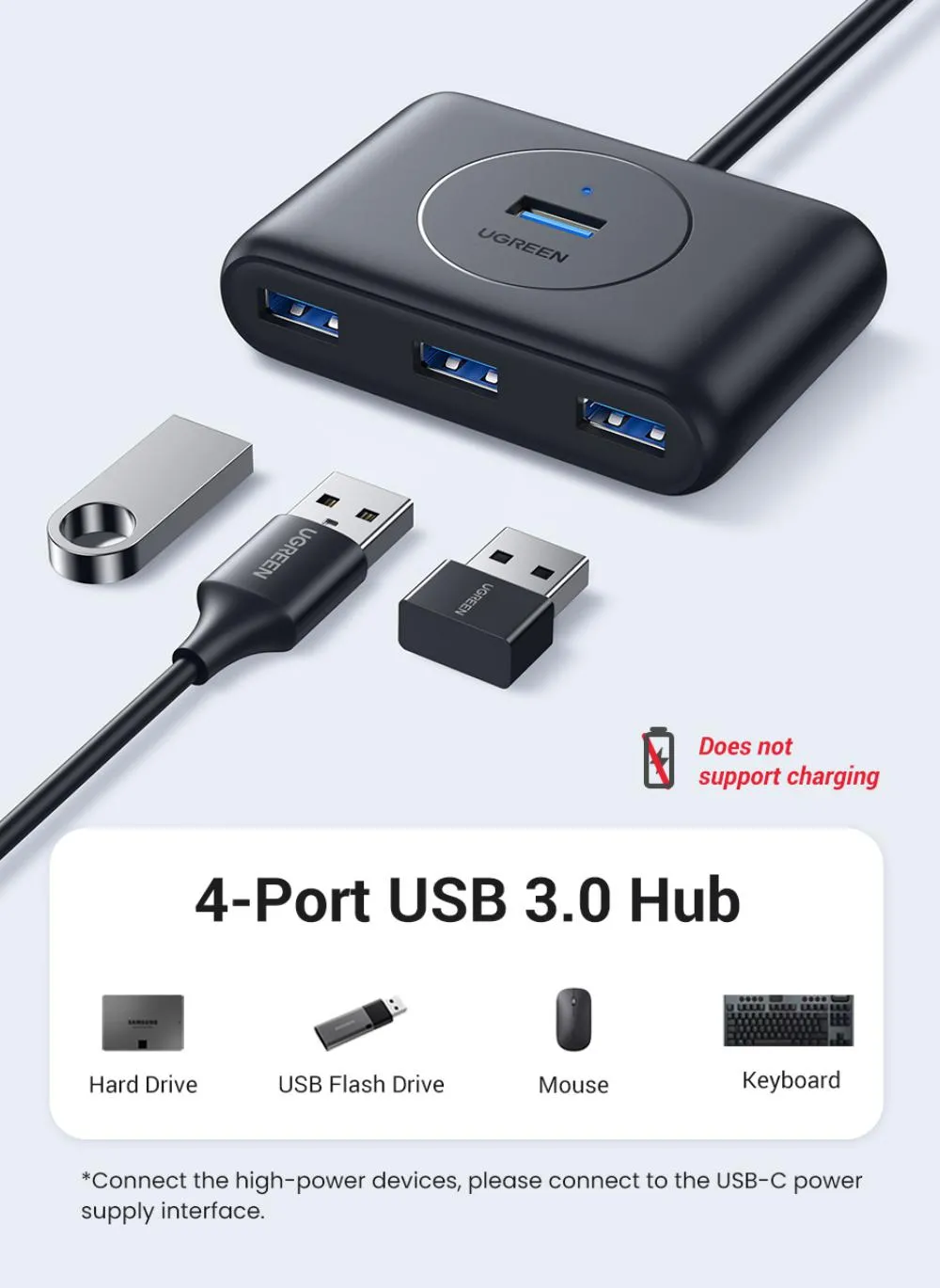 UGREEN 5Gbps 4 Ports USB 3.0 HUB Splitter Adapter MacBook Pro Air Surface PC Accessories