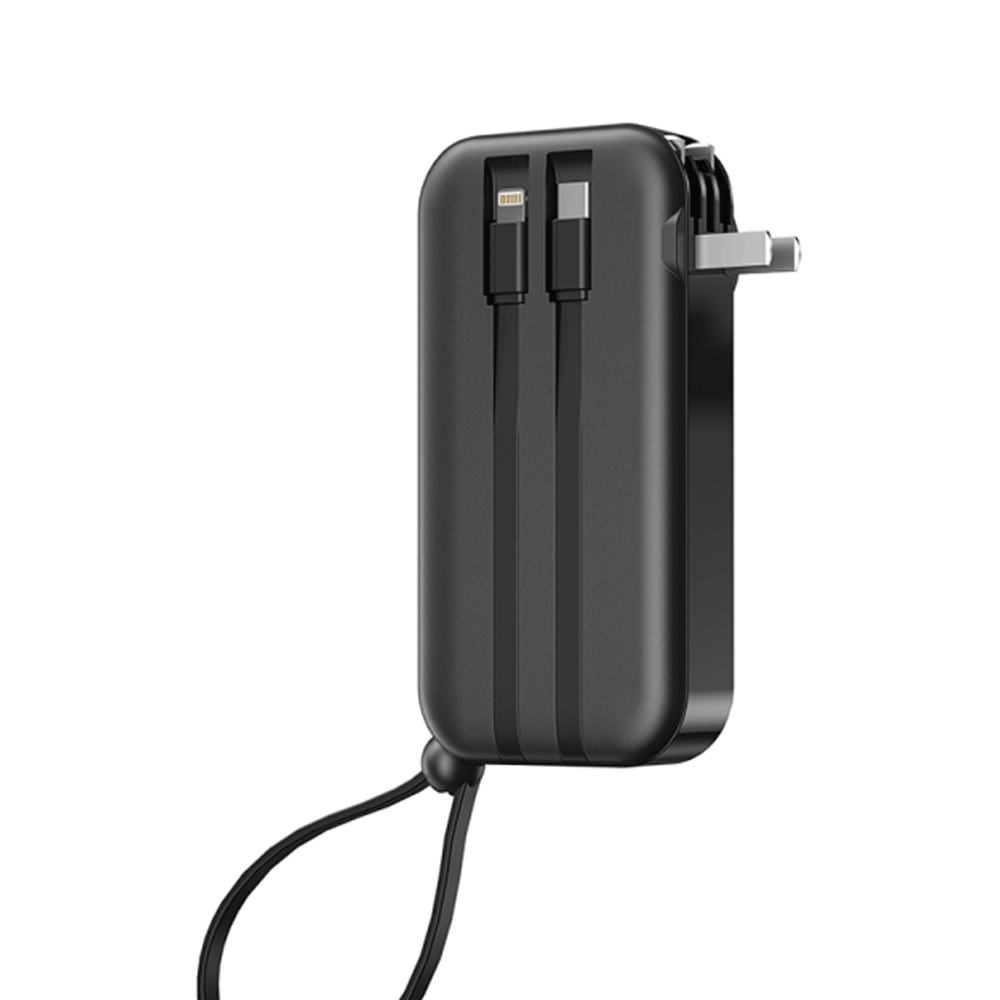 WiWU 3 In 1 22.5W Quick Charger 10000mAh Power Bank With Built In Cable