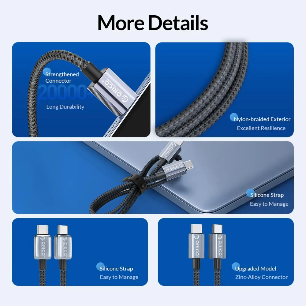 ORICO Cable Type-C to Type-C 100w 5A PD Fast Charging Cable