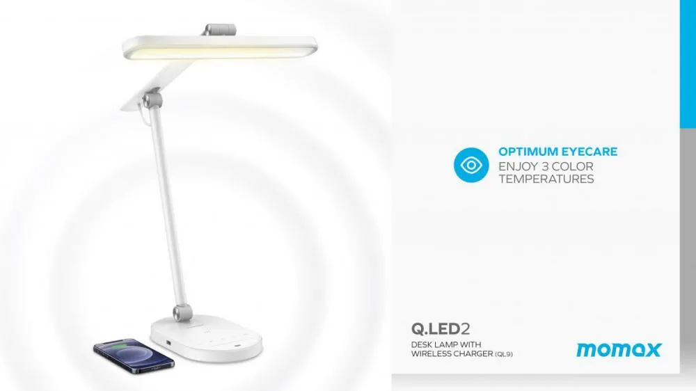 Momax Q.Led 2 Desk Lamp with 15W Fast Wireless Charging (QL9)