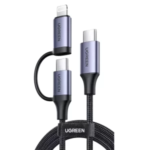 Ugreen 2in1 Type-C To Lightning 100W 20W Cable For iPhone Laptop Macbook 60329