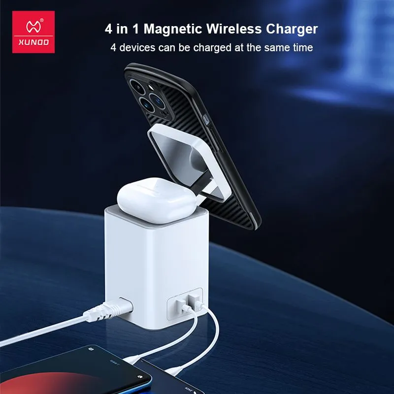 XUNDD XDCH-041 4 in 1 Magnetic Wireless Desktop Charger