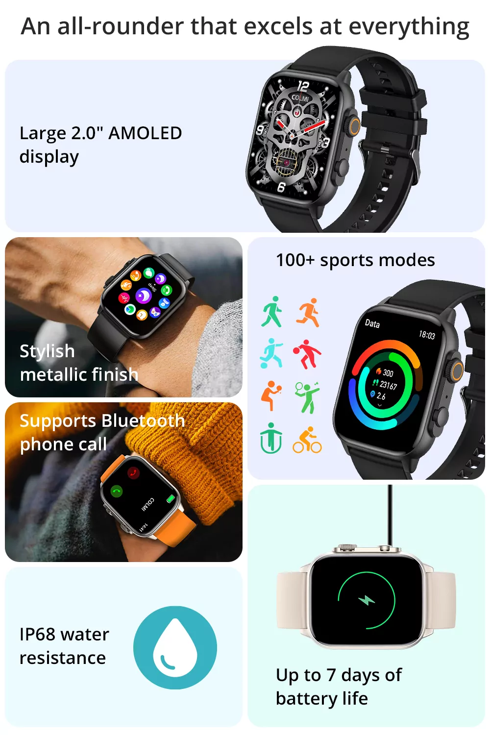 Colmi C81 AMOLED Screen Bluetooth Calling Smart Watch