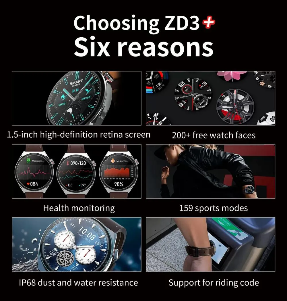 Zordai ZD3 Plus Smart Watch (Dual Starp)