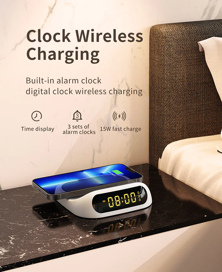 Recci RCW-22 15W Wireless Charger With Clock