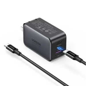 Ugreen CD244 Nexode 65W 3-Ports USB C Wall Charger with Type-C to Type-C Cable (50653)