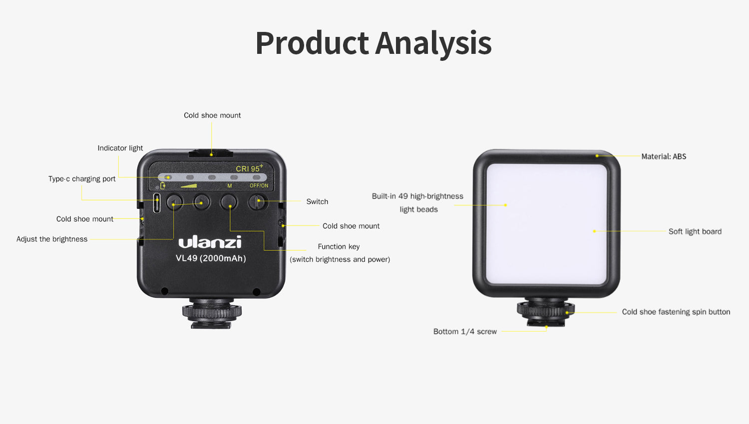 Ulanzi VL49 Rechargeable Mini LED Light 1672