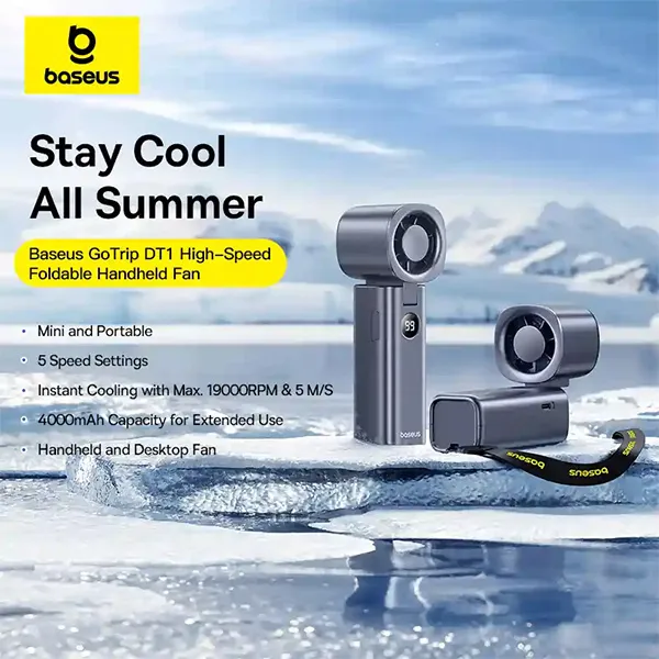 Baseus GoTrip DT1 High Speed Foldable Handheld Fan