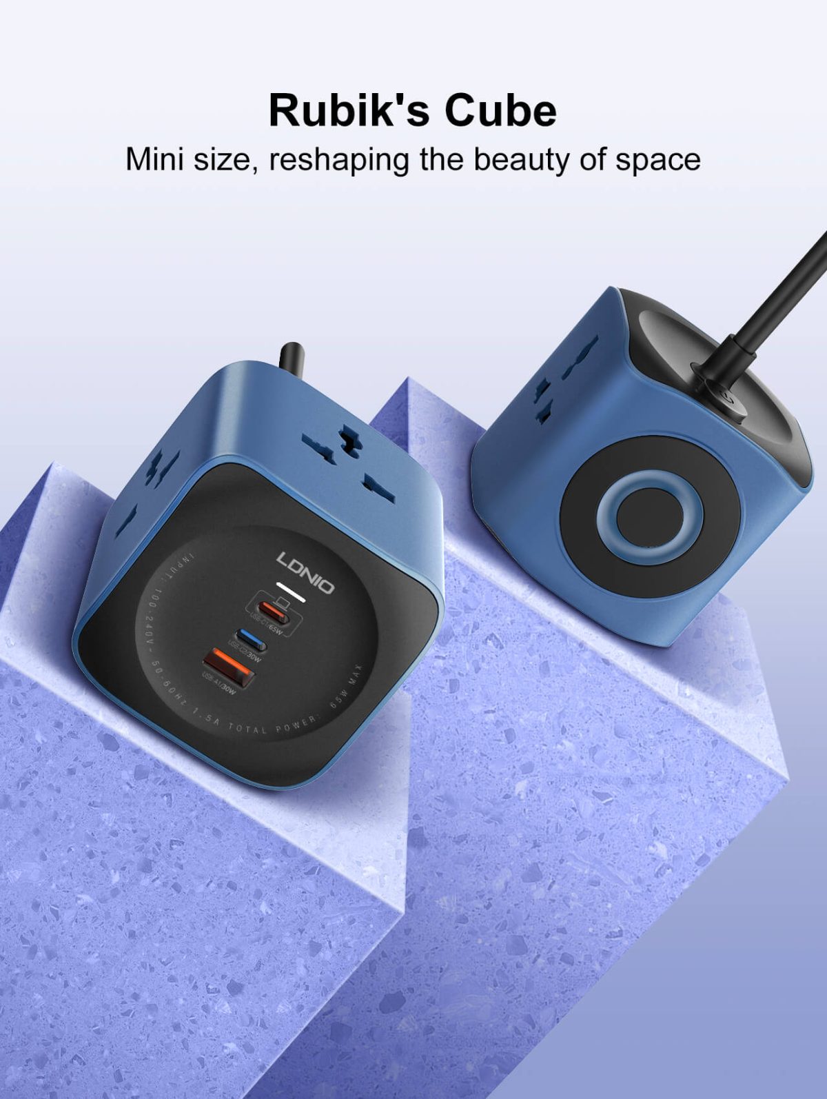 LDNIO SC3319 65W 6 in 1 Power Socket Cube 2500W Outlets