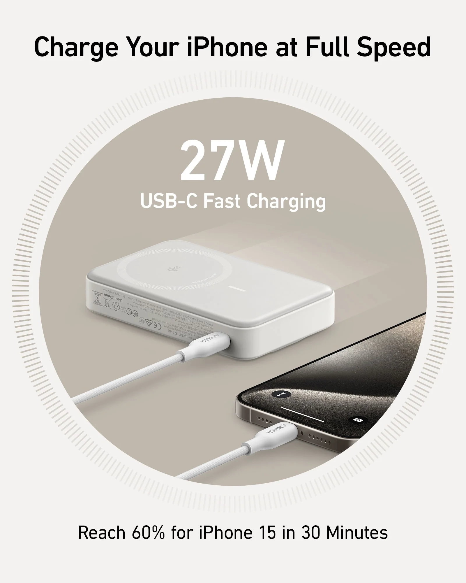 Anker A1654 MagGo MagSafe 10,000mAh Qi2 Certified Power Bank